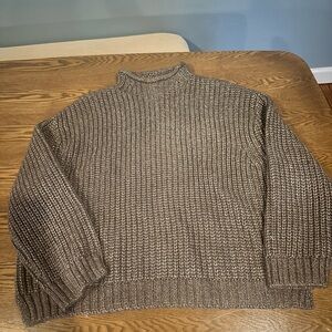 GAP Brown Cowl Neck Sweater with Chunky Knit and Relaxed Fit
